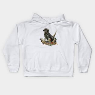 German Wirehaired Pointer with pheasant Kids Hoodie